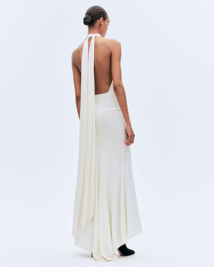Alexandre Vauthier BACKLESS DRESS OPTICAL WHITE