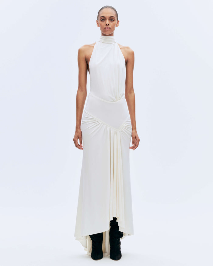 alexandre vauthier BACKLESS DRESS OPTICAL WHITE