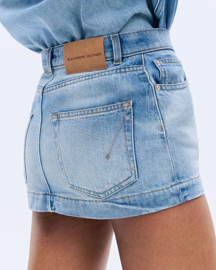 Alexandre Vauthier DENIM MINI SKIRT INDIGO