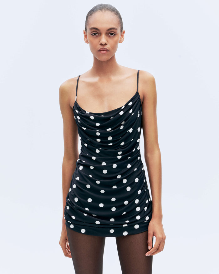 Alexandre Vauthier DRAPED MINI DRESS BLACK/WHITE