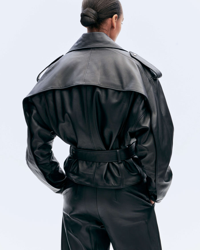 Alexandre Vauthier LEATHER BIKER JACKET BLACK
