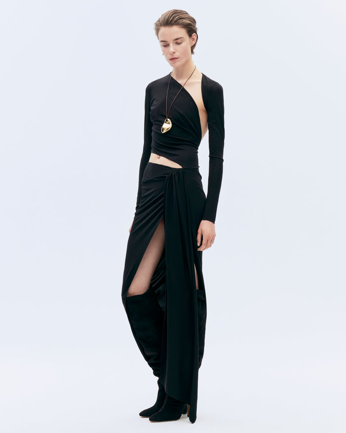 Alexandre Vauthier LONG JERSEY DRESS BLACK