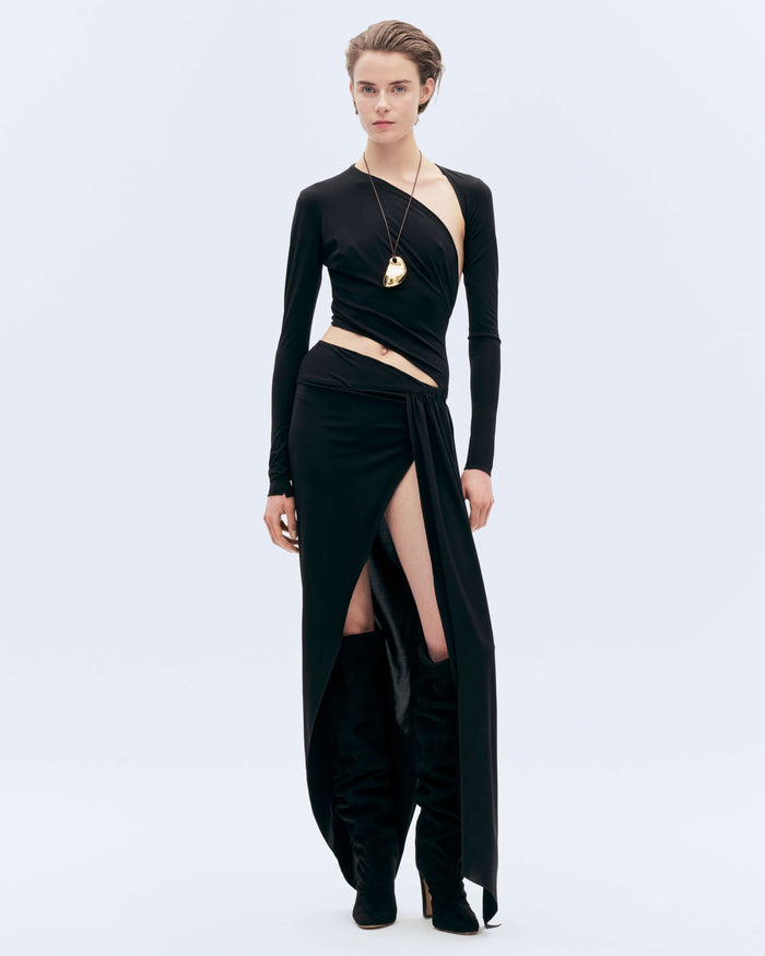 alexandre vauthier LONG JERSEY DRESS BLACK