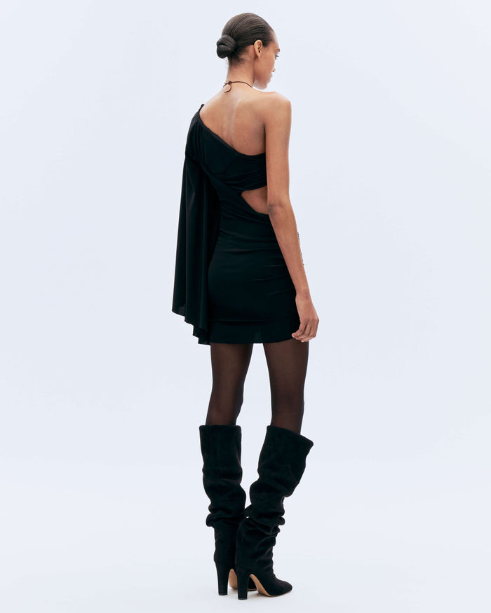 Alexandre Vauthier ONE SLEEVE MINI DRESS BALCK