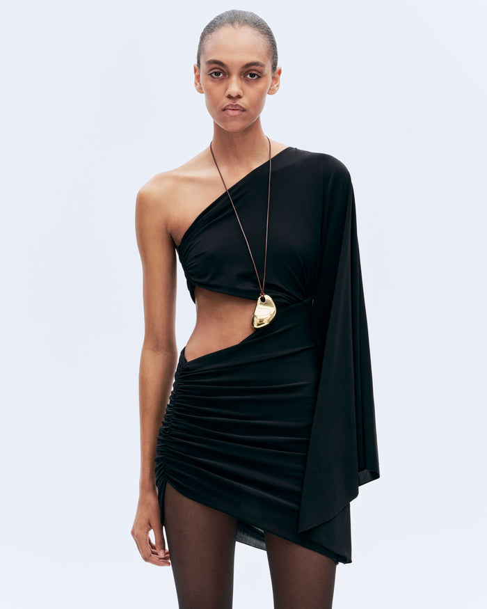 Alexandre Vauthier ONE SLEEVE MINI DRESS BALCK