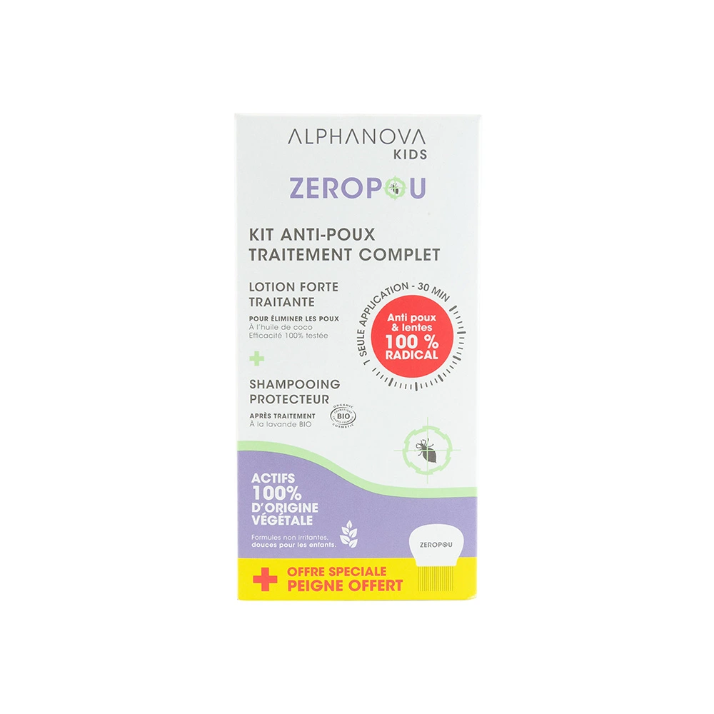 alphanova Kit anti-poux traitement complet ZEROPOU
