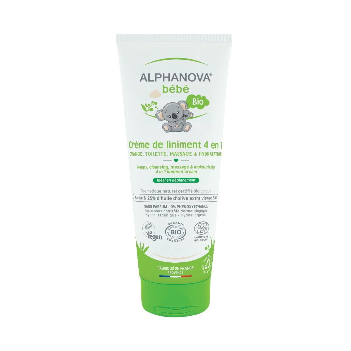 Alphanova Crème De Liniment Certifiée Bio - Soin Bébé 4 En 1