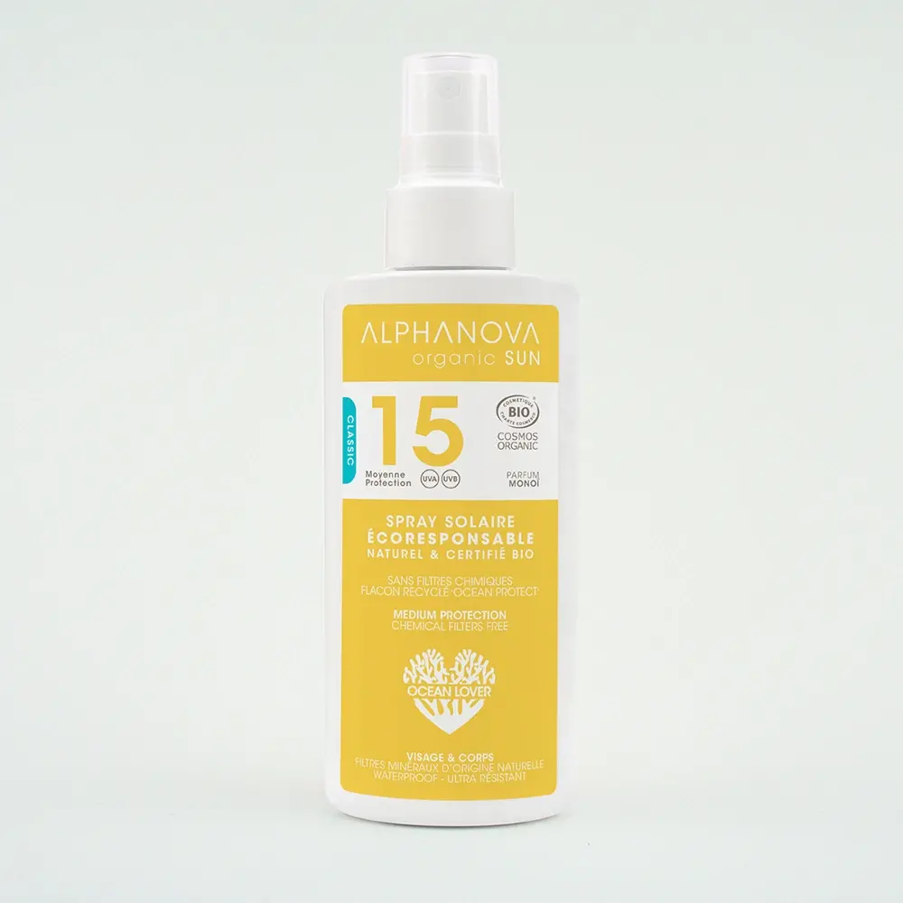 Alphanova Crème Solaire Certifiée Bio Adultes Moyenne Protection SPF 15