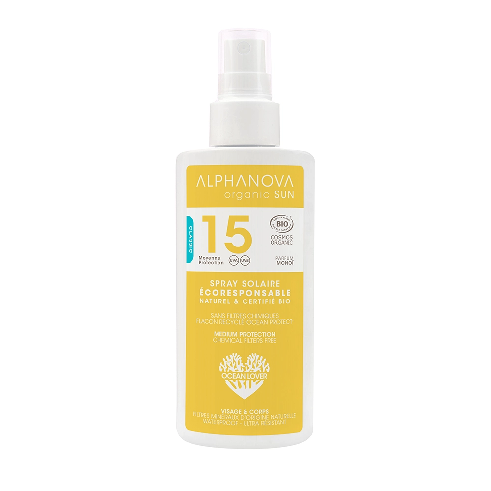 alphanova Crème solaire certifiée bio adultes moyenne protection SPF 15