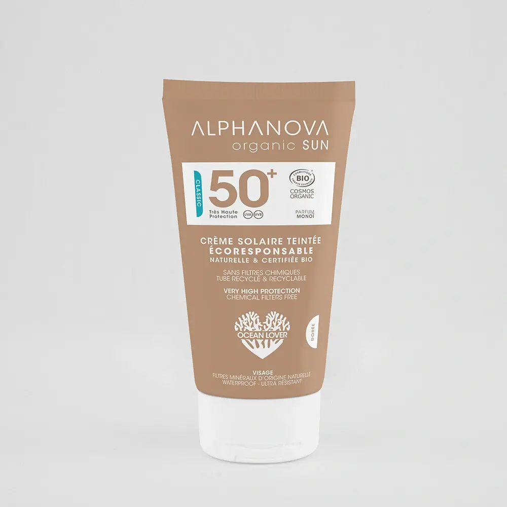Alphanova Crème Solaire Teintée Medium Certifiée Bio SPF 50+