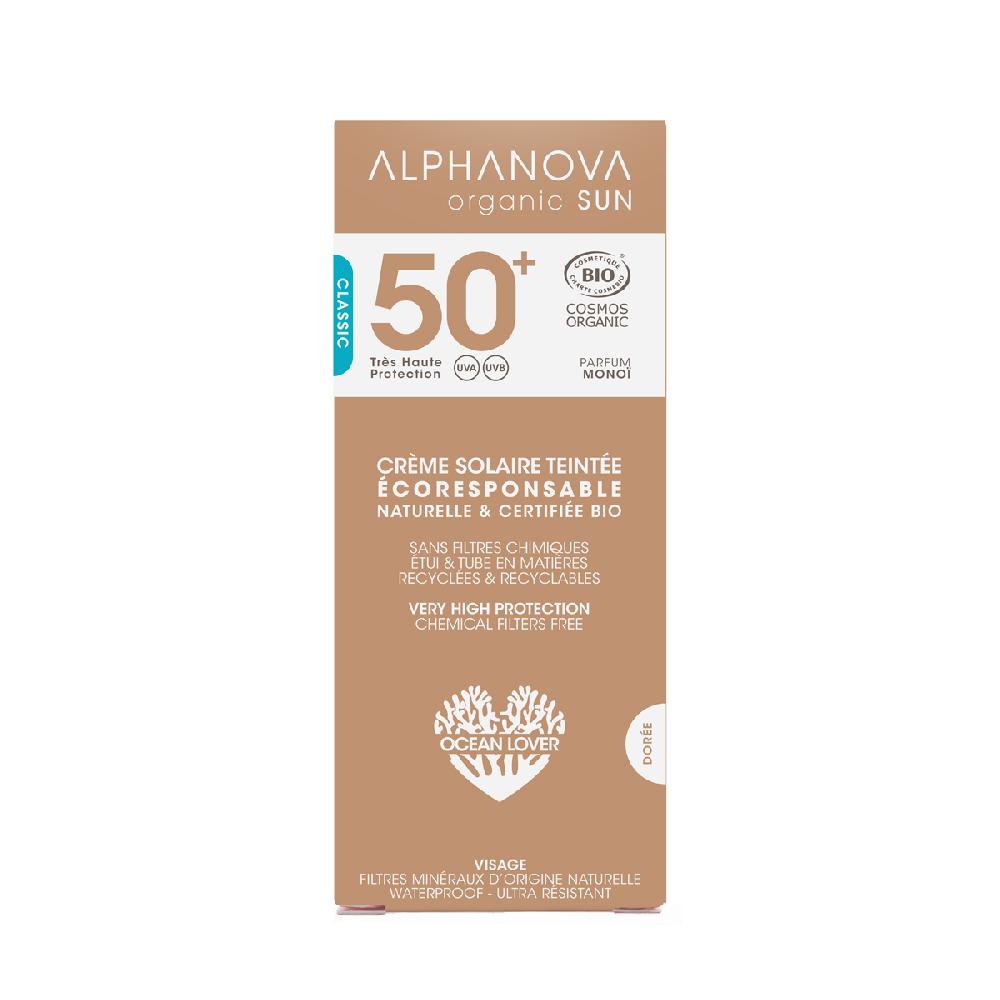 alphanova Crème solaire teintée medium certifiée bio SPF 50+