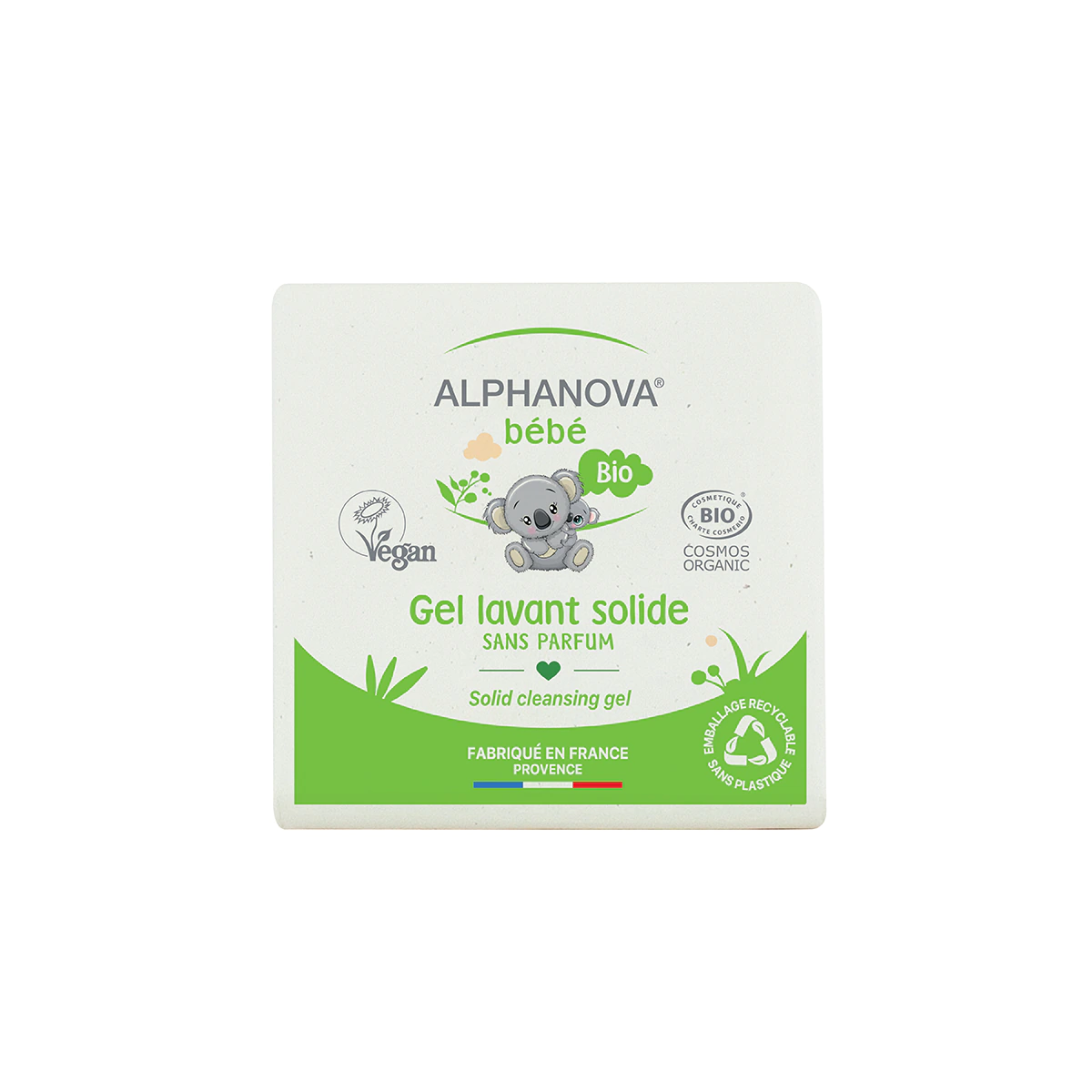 alphanova Gel lavant solide bébé surgras à l'huile d'olive BIO