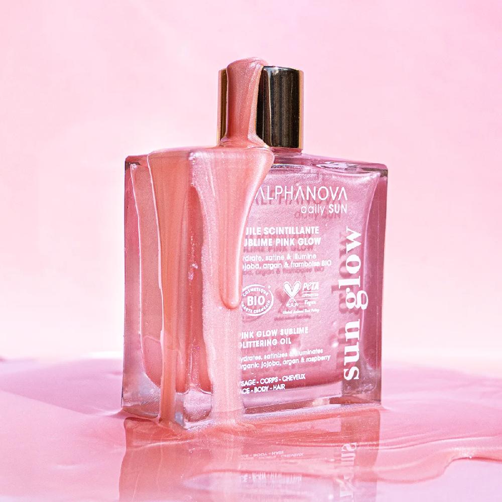 Alphanova Kit Duo Daily : Crème Solaire Visage 50+ & Huile Scintillante Rose