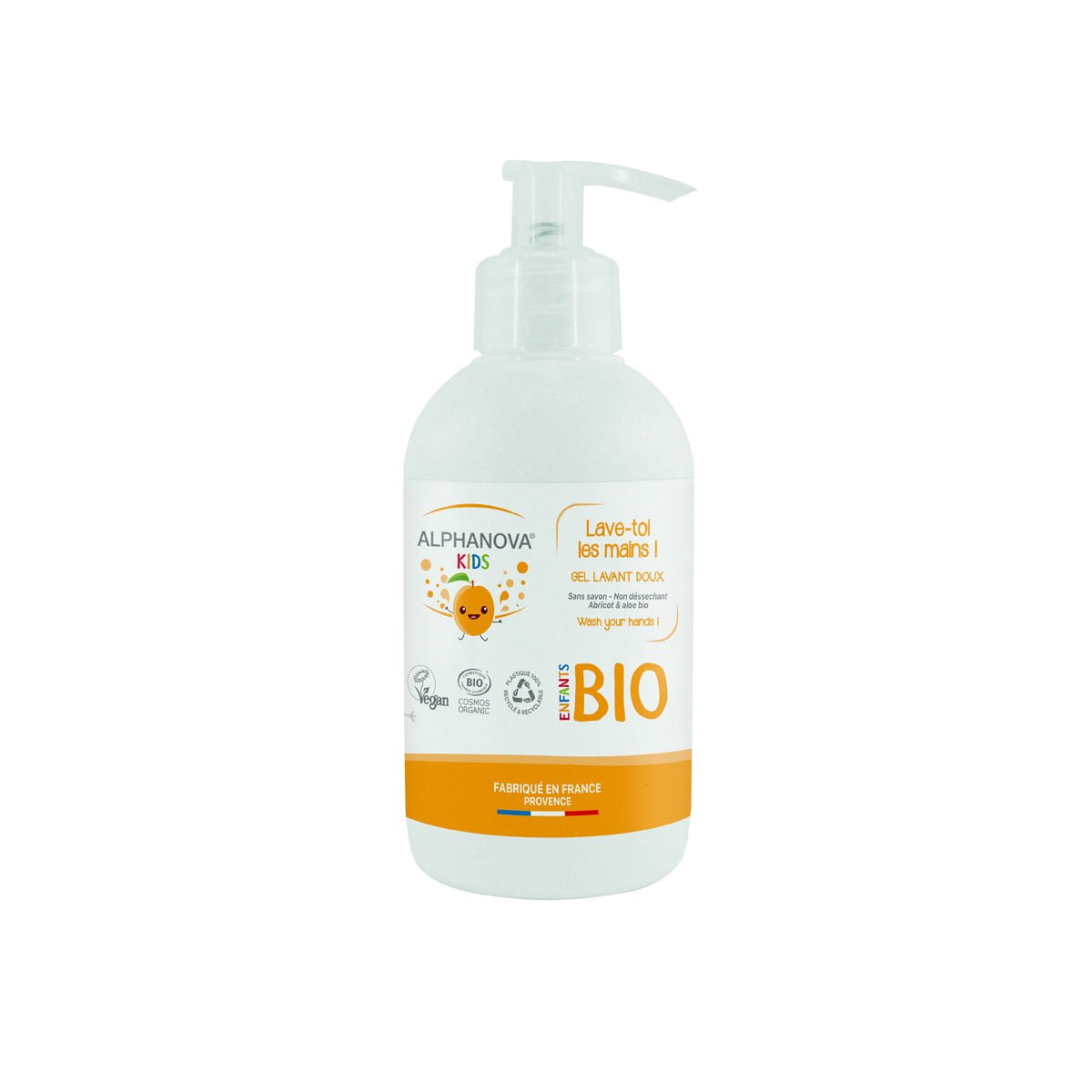 alphanova Lave-toi les mains Gel lavant certifié bio - Abricot