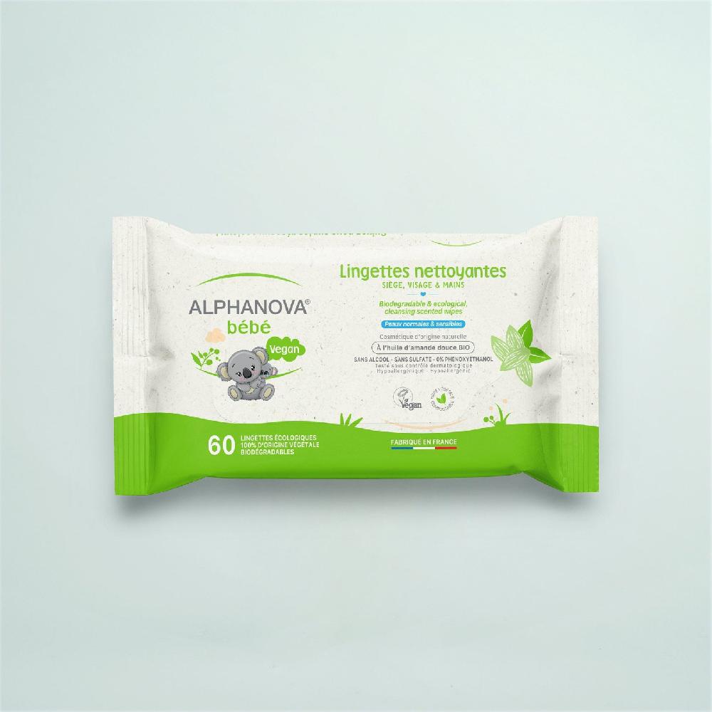 Alphanova Lingettes Bébé Parfumées épaisses Et Extra Douces X3 - Amande Douce