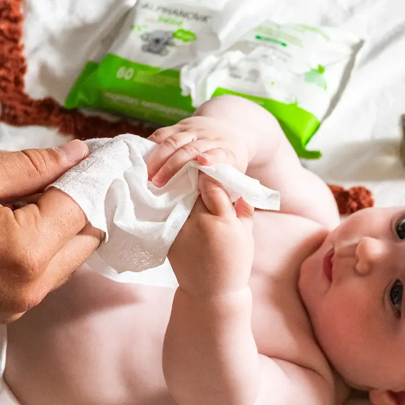 Alphanova Lingettes Bébé Sans Parfum épaisses Et Extra Douces X 3 - Olive