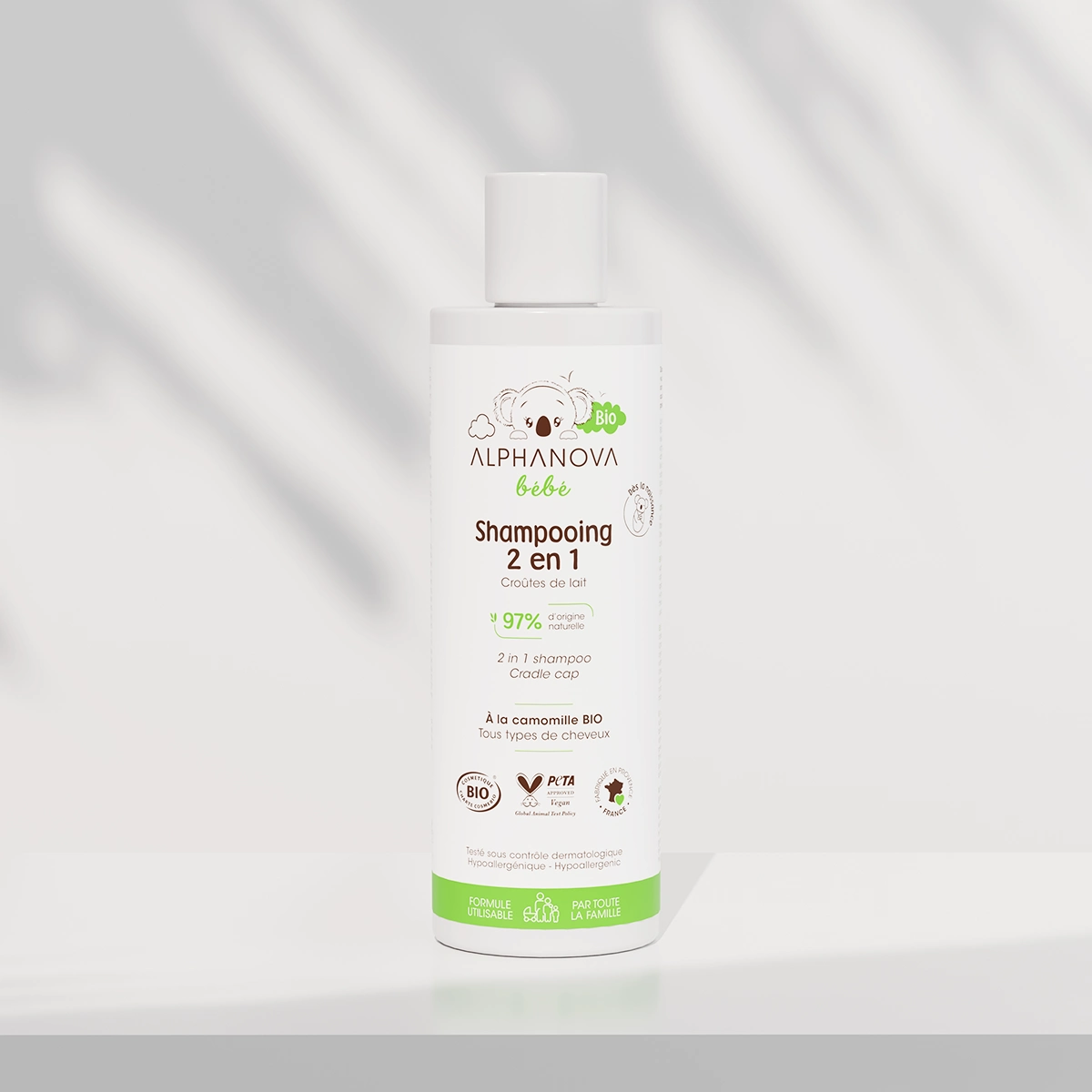 Alphanova Shampooing Bébé BIO 2 En 1 - Croûtes De Lait