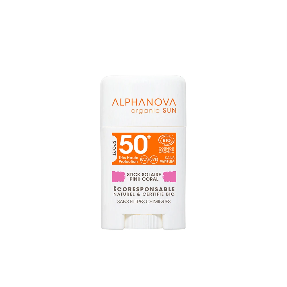 Alphanova Stick Solaire Rose Très Haute Protection Visage SPF50+