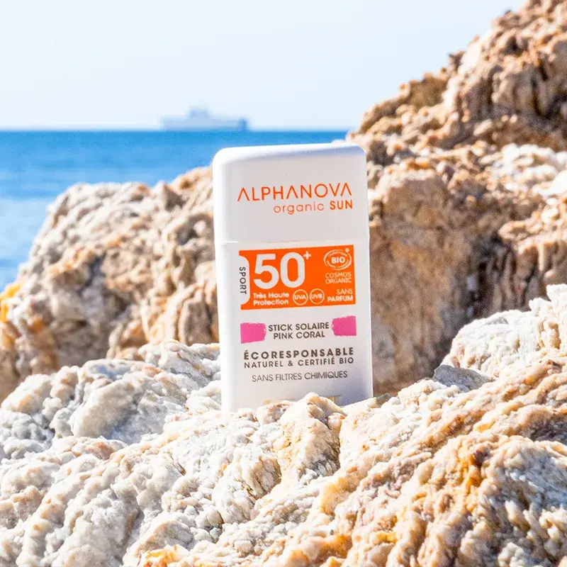 Alphanova Stick Solaire Rose Très Haute Protection Visage SPF50+