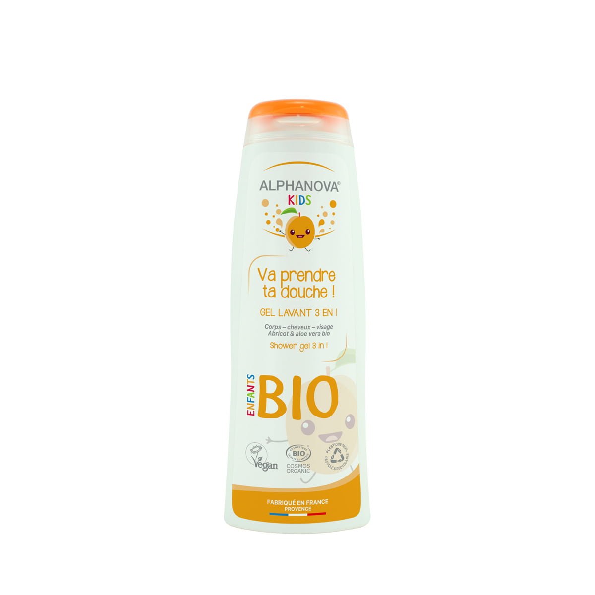 alphanova Va prendre ta douche Gel douche enfants certifié bio abricot
