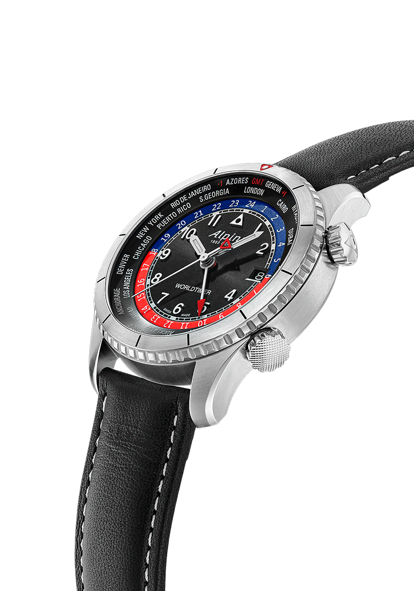 Alpina Startimer Pilot Quartz Worldtimer : Montre à Quartz Pour Homme