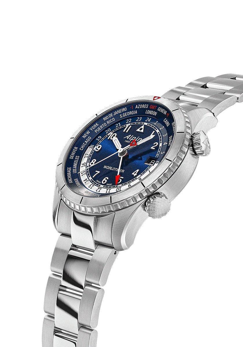 Alpina Startimer Pilot Quartz Worldtimer : Montre à Quartz Pour Homme