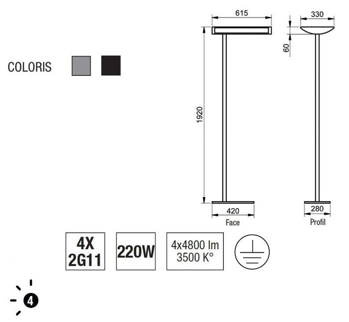Aluminor Lampadaire FORUM