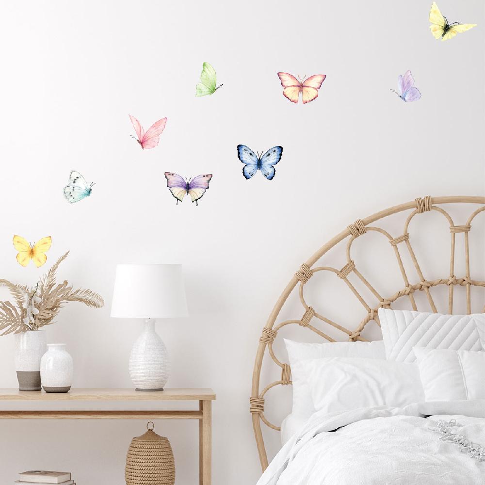 ambiance sticker 9 stickers animaux papillons aquarelle – STICKERS ANIMAUX - Stickers Papillons