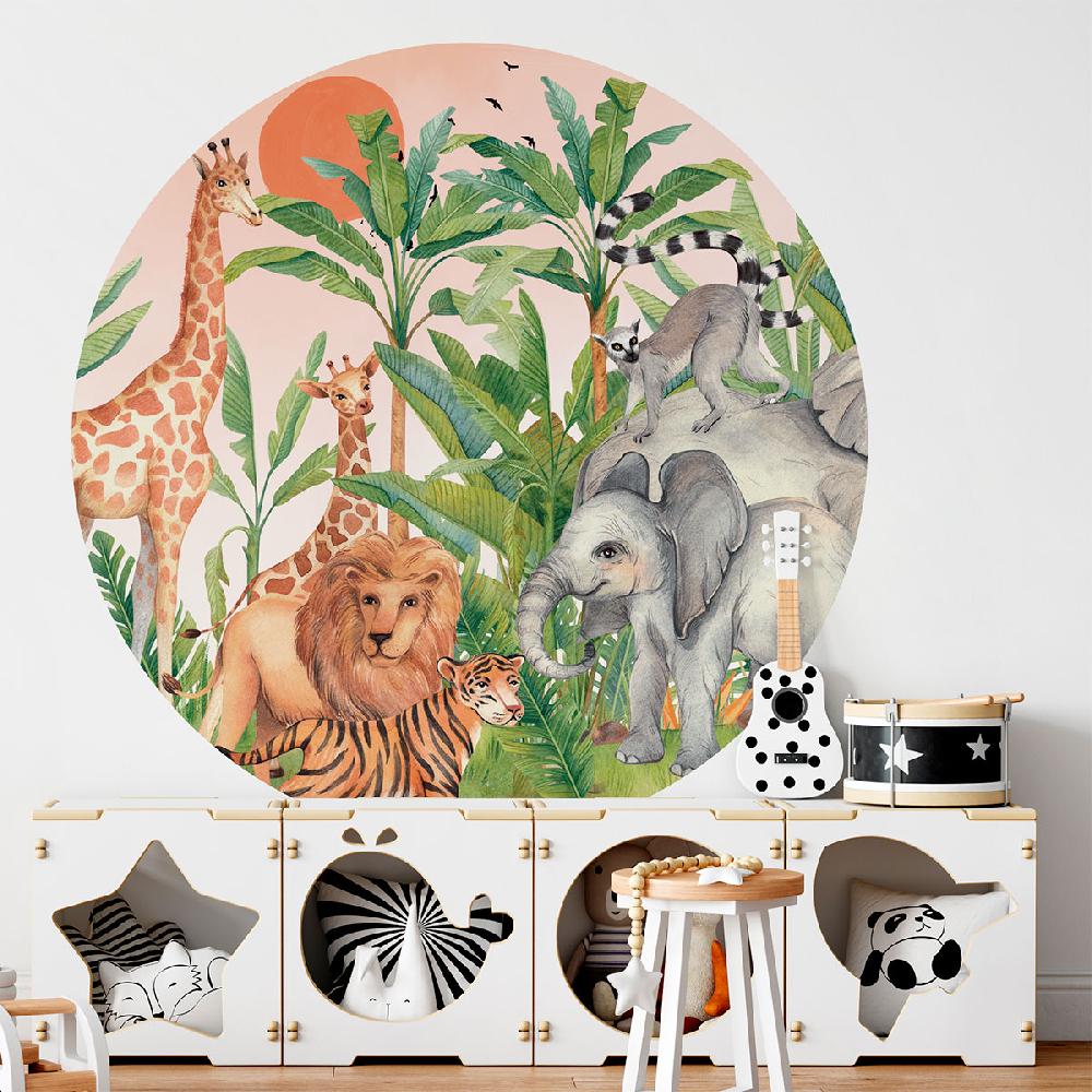 Ambiance Sticker Fresque Papier Peint Pré-encollé Animaux Dans La Jungle – STICKERS ANIMAUX Animaux De La Jungle