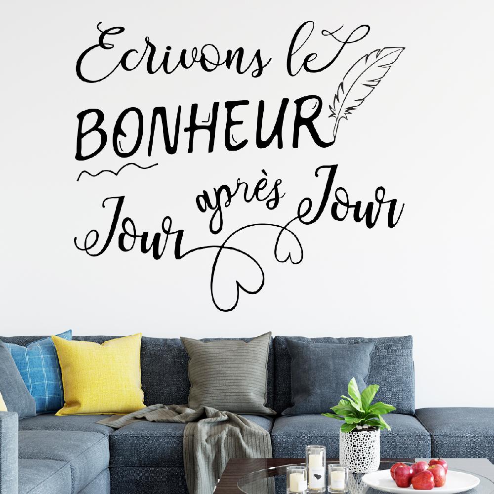ambiance sticker Sticker citation écrivons le bonheur – Stickers STICKERS CITATIONS Français