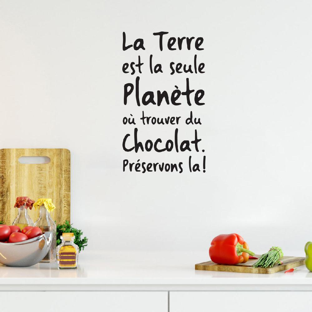 Ambiance Sticker Sticker Citation La Terre Est La Seule Planète Où Trouver Du Chocolat – Stickers STICKERS CITATIONS Français