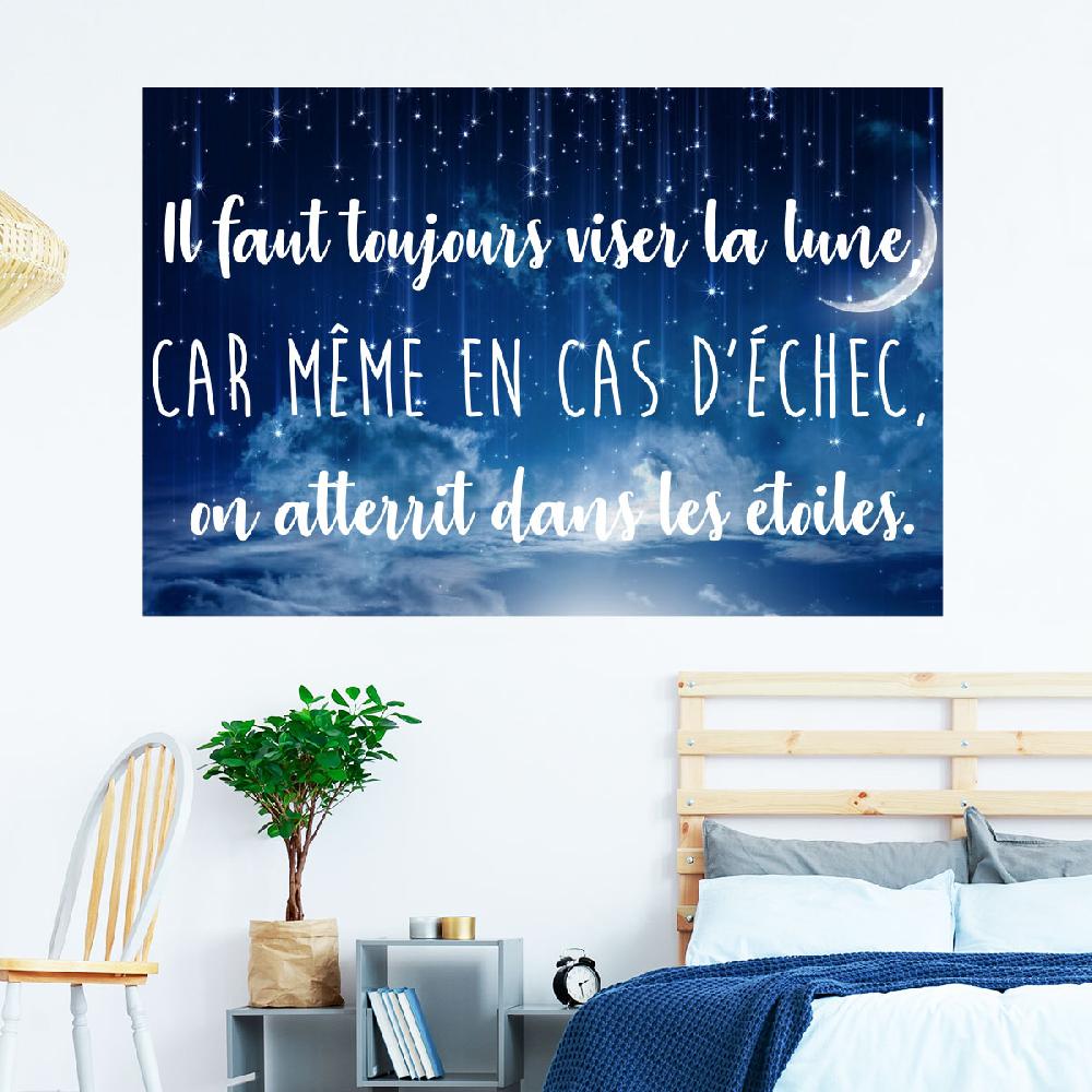 ambiance sticker Sticker citation Oscar Wilde - il faut toujours viser la lune – Stickers STICKERS CITATIONS Français