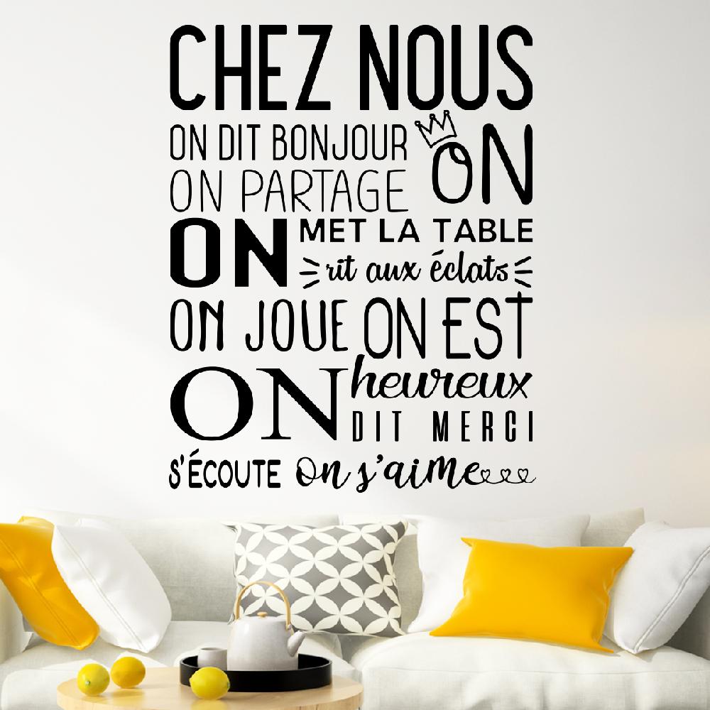 Ambiance Sticker Sticker Citation Règle De La Maison Chez Nous – Stickers STICKERS CITATIONS Français