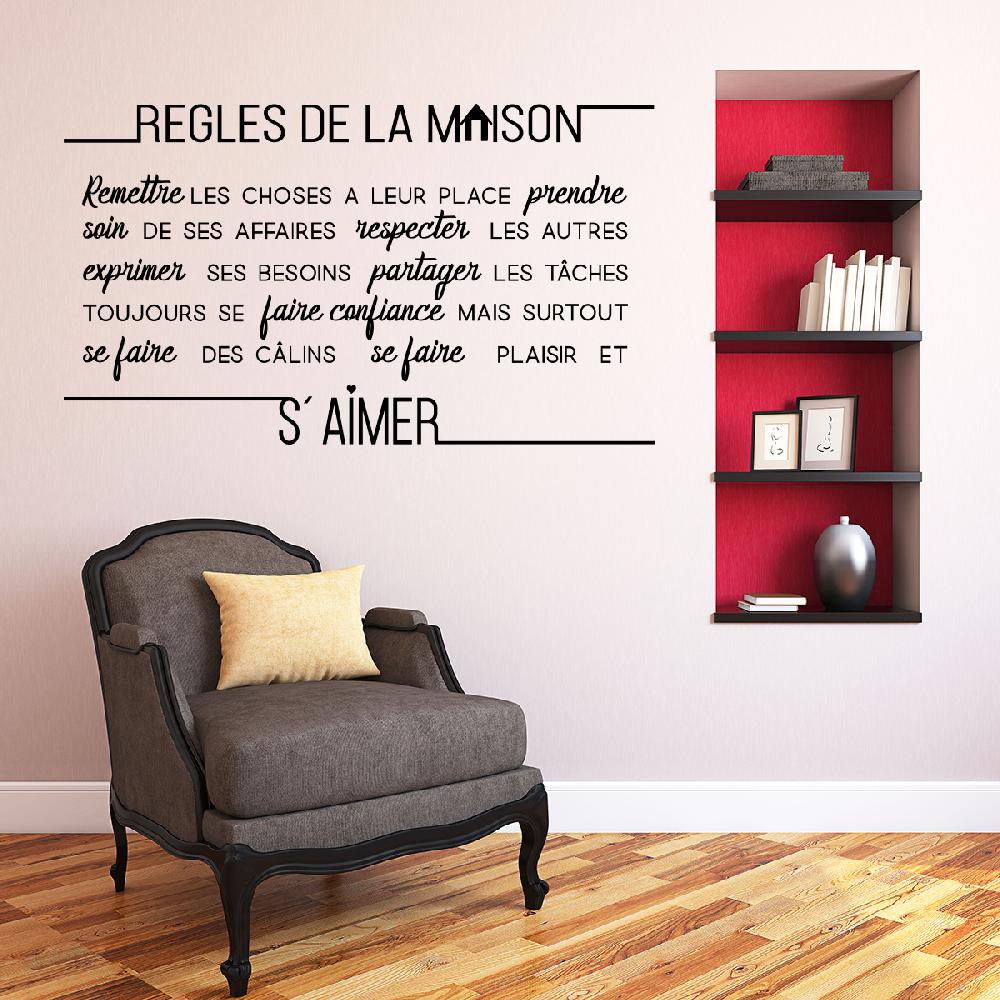 Ambiance Sticker Sticker Citation Règles De La Maison – Stickers STICKERS CITATIONS Français