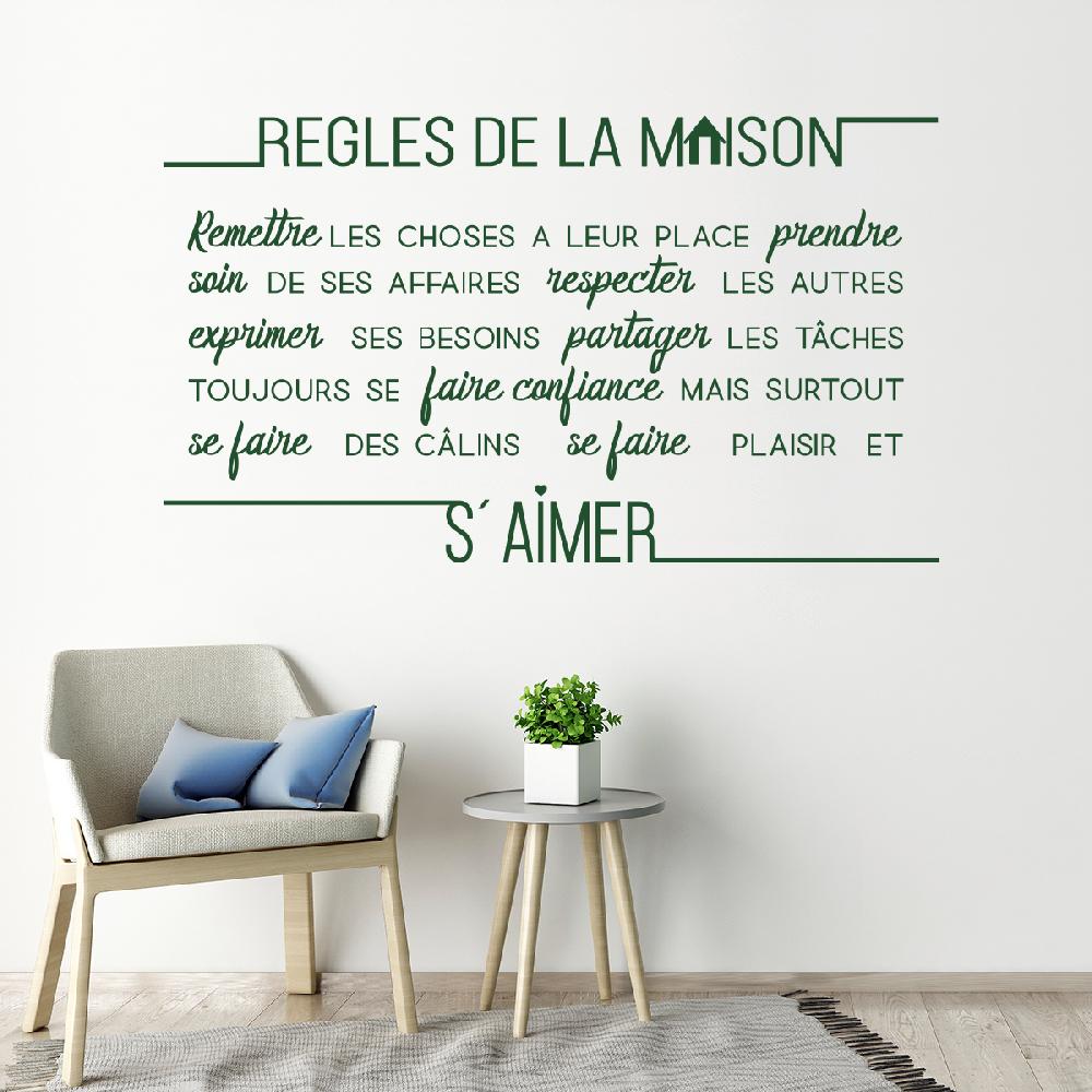 ambiance sticker Sticker citation règles de la maison – Stickers STICKERS CITATIONS Français