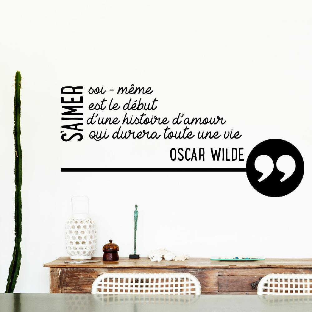 Ambiance Sticker Sticker Citation S'aimer Soi-même Oscar Wilde – Stickers STICKERS CITATIONS Français