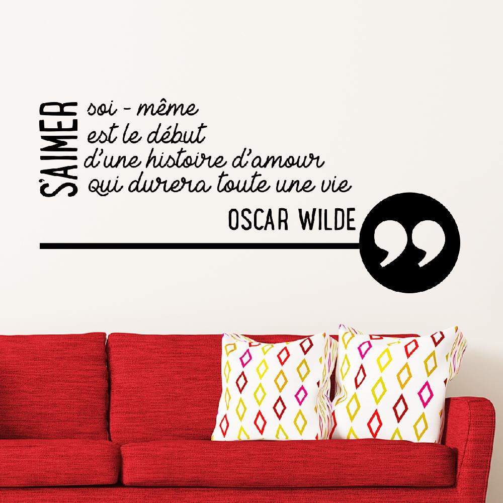 ambiance sticker Sticker citation s'aimer soi-même Oscar Wilde – Stickers STICKERS CITATIONS Français