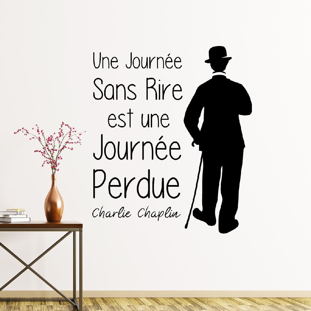 Ambiance Sticker Sticker Citation Une Journée Sans Rire - Charlie Chaplin – Stickers STICKERS CITATIONS Français