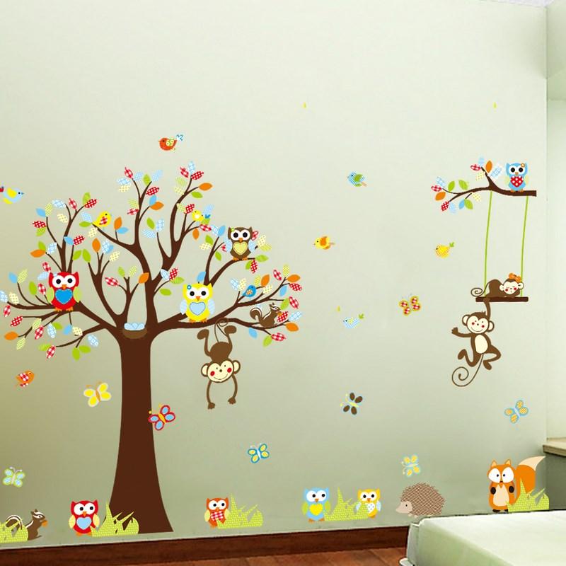 Ambiance Sticker Sticker Les Petits Singes Jouent Sur Les Arbres – STICKERS NATURE - Stickers Arbres