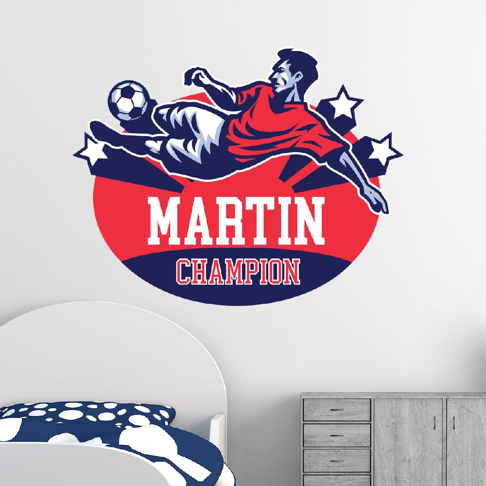 ambiance sticker Sticker personnalisé prénom footballeur champion – Stickers STICKERS SPORTS ET FOOTBALL Football