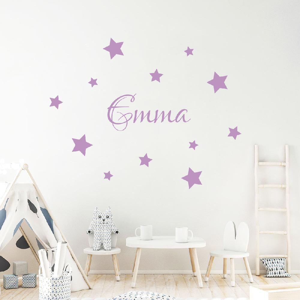 Ambiance Sticker Sticker Prénom Personnalisable étoiles – CHAMBRE ENFANTS Prénoms