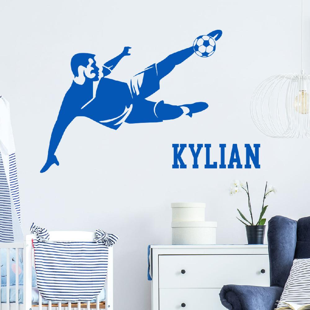 ambiance sticker Sticker prénom personnalisé Footballeur reprise de volée – STICKERS SPORTS ET FOOTBALL Football