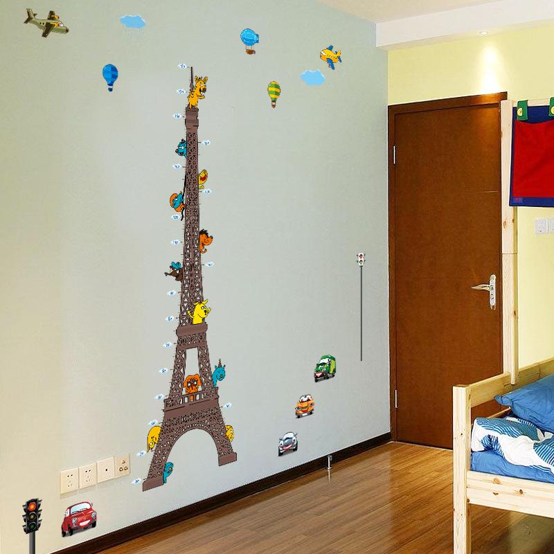 Ambiance Sticker Sticker Toise Tour Eiffel Pour Enfants Avec Animaux Et Avions – Stickers STICKERS ANIMAUX Animaux De La Jungle