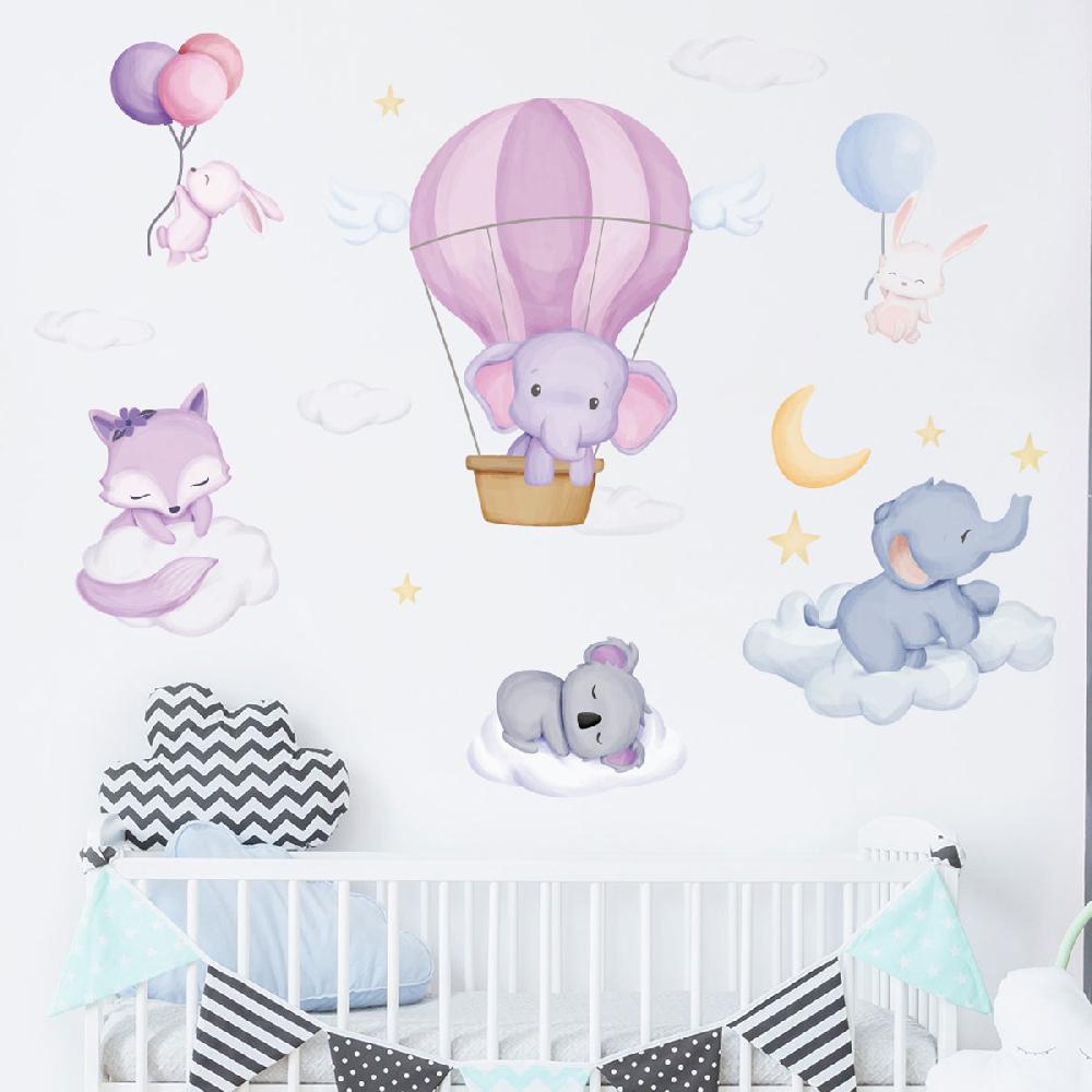 ambiance sticker Stickers 6 animaux dans le ciel – STICKERS ANIMAUX - Stickers Animaux de la jungle