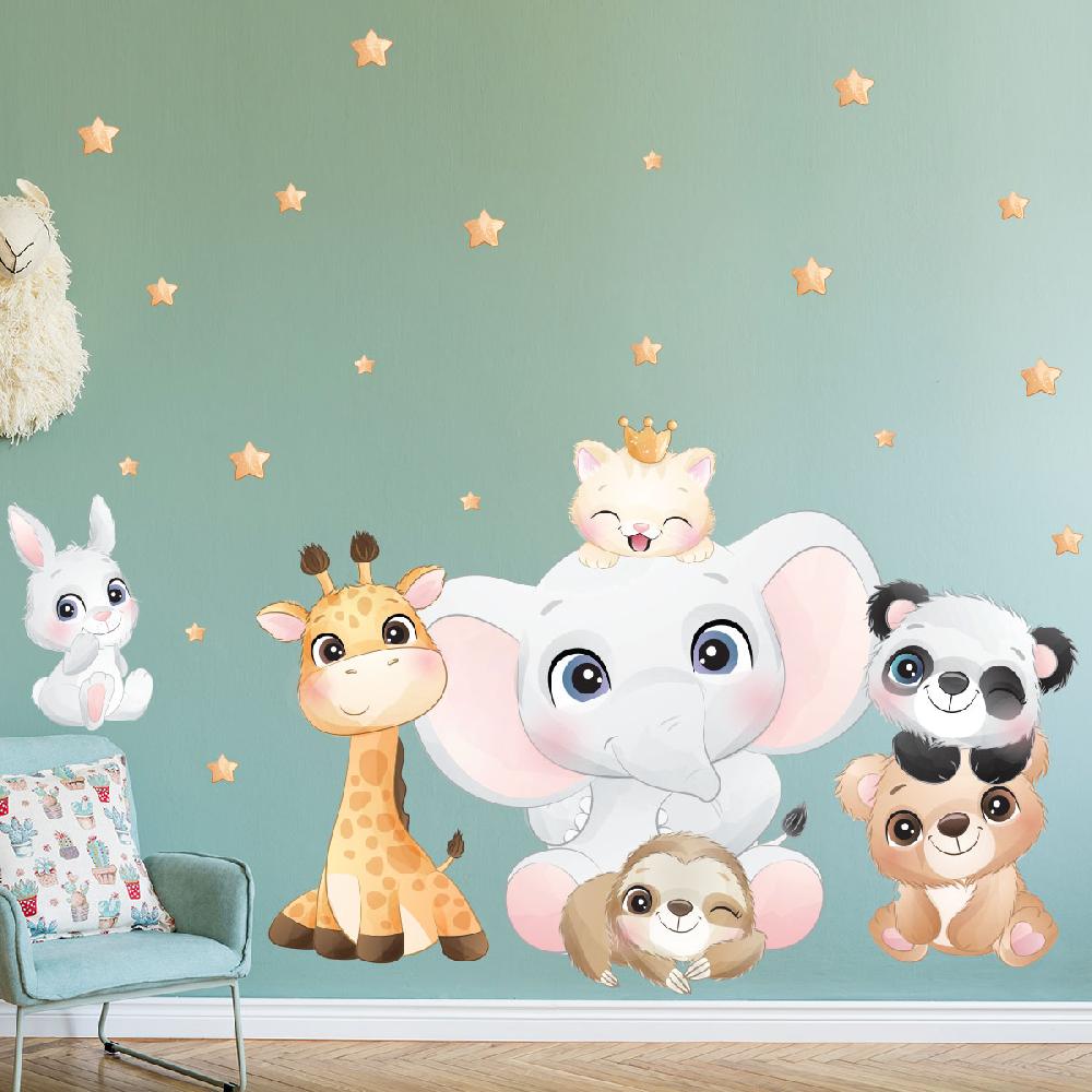 Ambiance Sticker Stickers Animaux Bébés De La Jungle – STICKERS ANIMAUX - Stickers Animaux De La Jungle