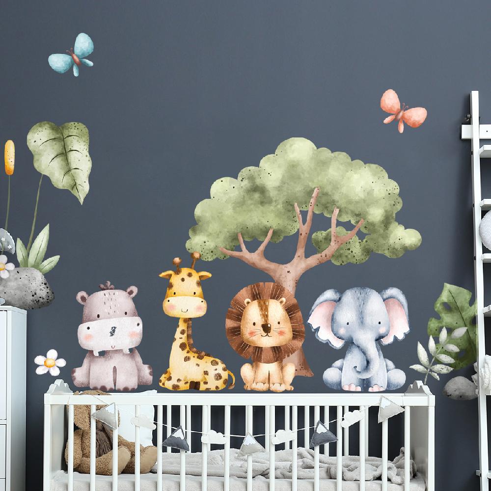 ambiance sticker Stickers animaux de la jungle aquarelle – STICKERS ANIMAUX - Stickers Animaux de la jungle