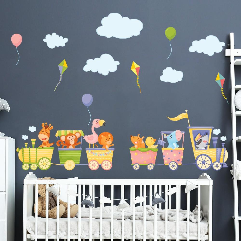 ambiance sticker Stickers animaux de la jungle dans le train magique – STICKERS ANIMAUX - Stickers Animaux de la jungle