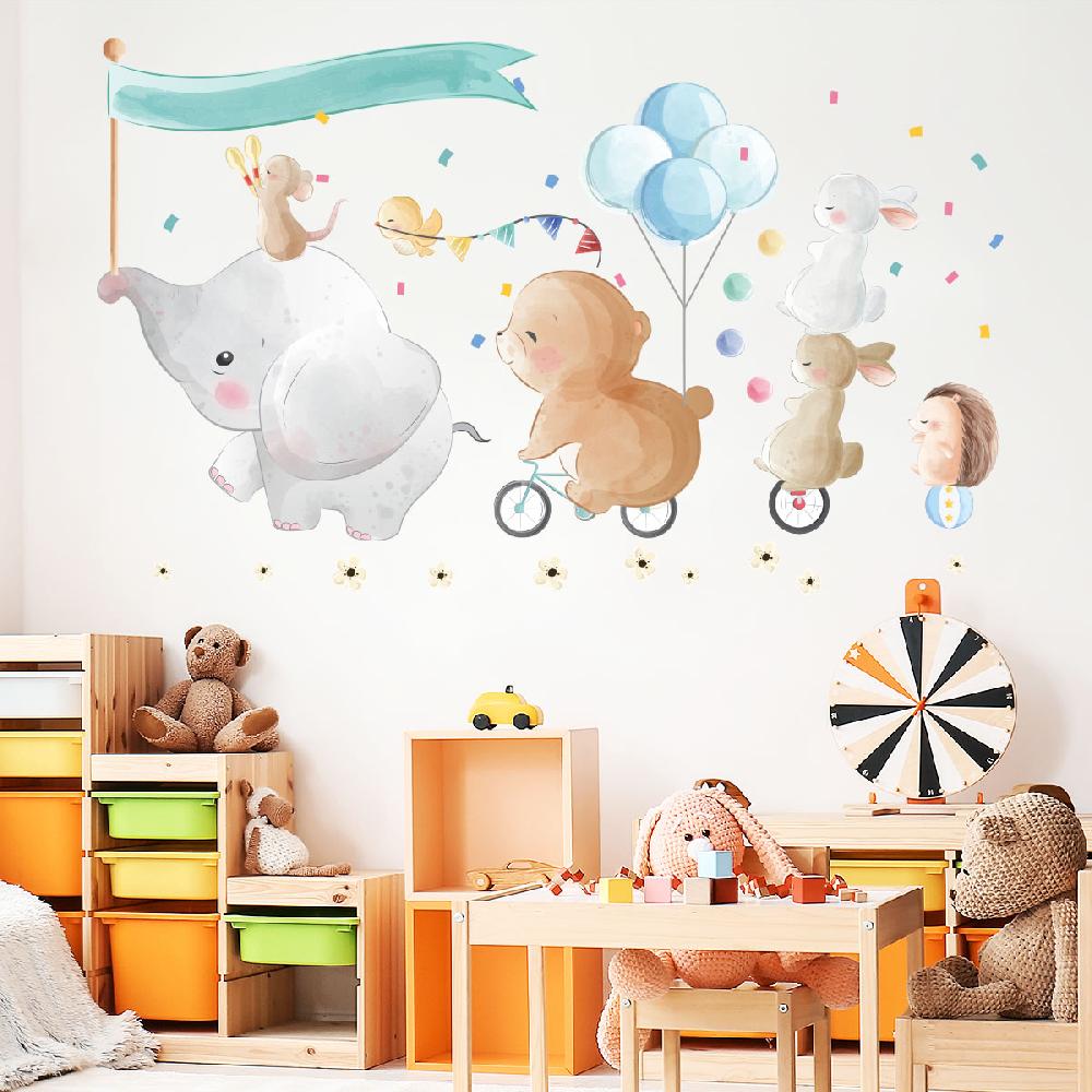 Ambiance Sticker Stickers Animaux éléphant Et Ses Amis En Balade – STICKERS ANIMAUX - Stickers Animaux De La Jungle