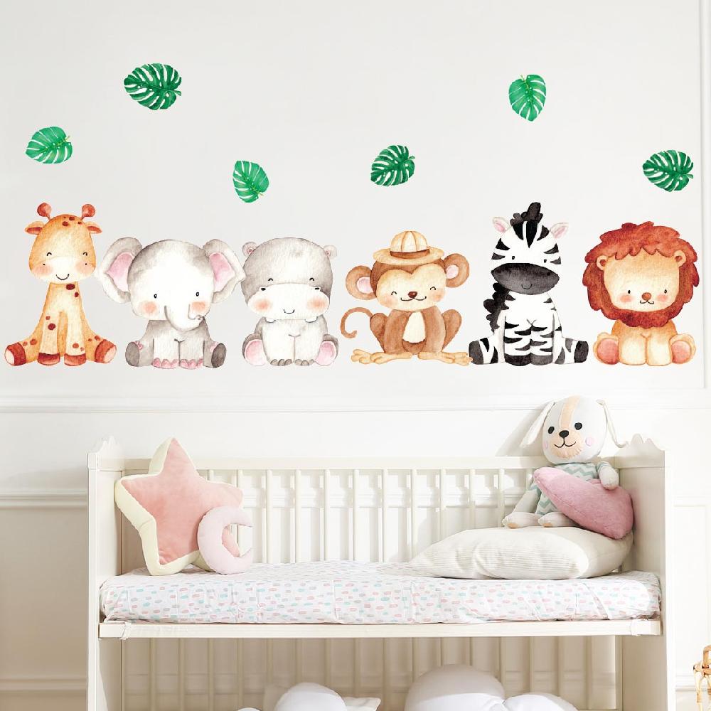 ambiance sticker Stickers animaux heureux aquarelles – STICKERS ANIMAUX - Stickers Animaux de la jungle