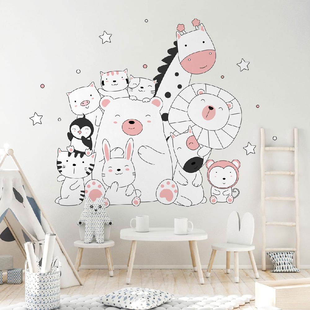 ambiance sticker Stickers animaux heureux ensemble pêche – STICKERS ANIMAUX - Stickers Animaux de la jungle